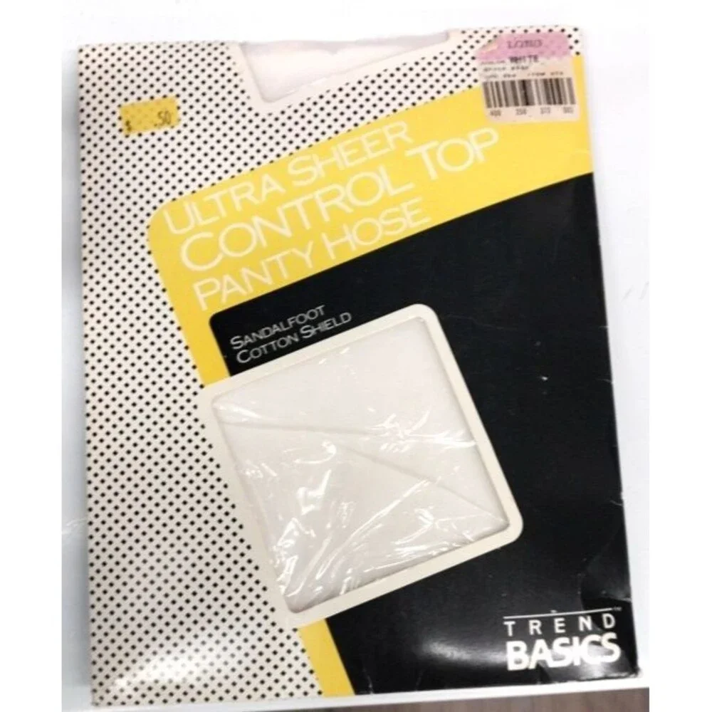 Trend Basics Ultra Sheer Control Top Pantyhose Sandalfoot Off White Size Long